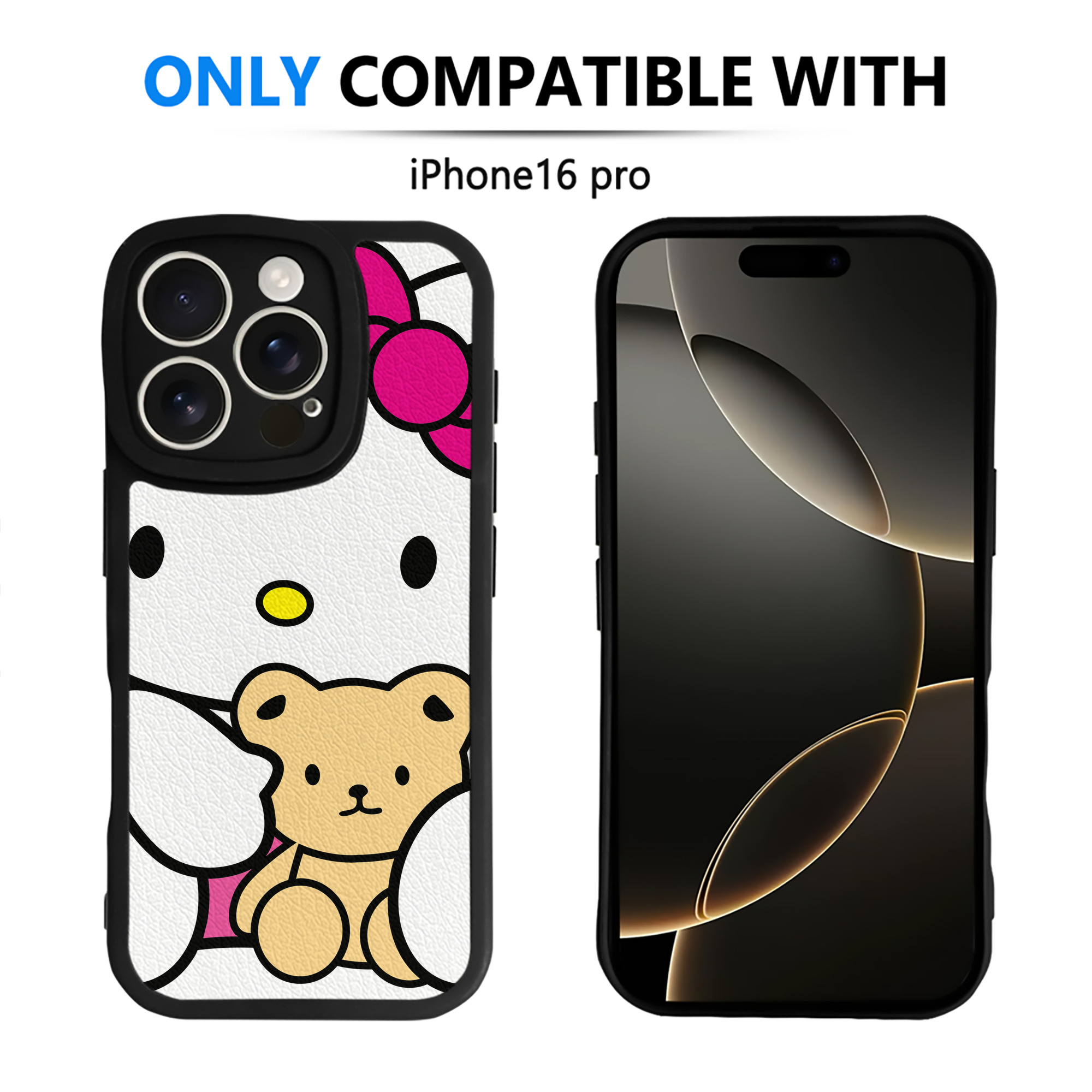 （画像用） Hello Kitty ハローキティ 【iPhone 16シリーズ対応】シリコンスマホケース（レザー調） 材質：シリコン